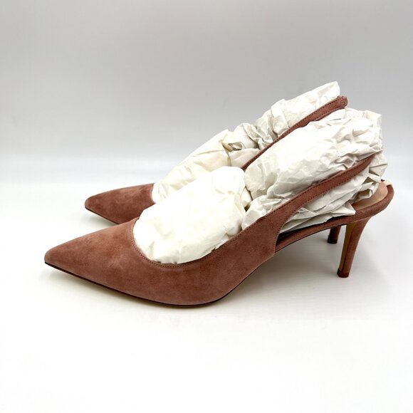 SJP Sarah Jessica Parker 41.5 EU Simplicity Pink Suede Leather Pumps Heels Shoes - Picture 6 of 16